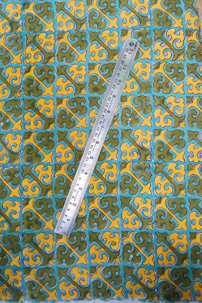 Block Printed Running Cotton Fabric