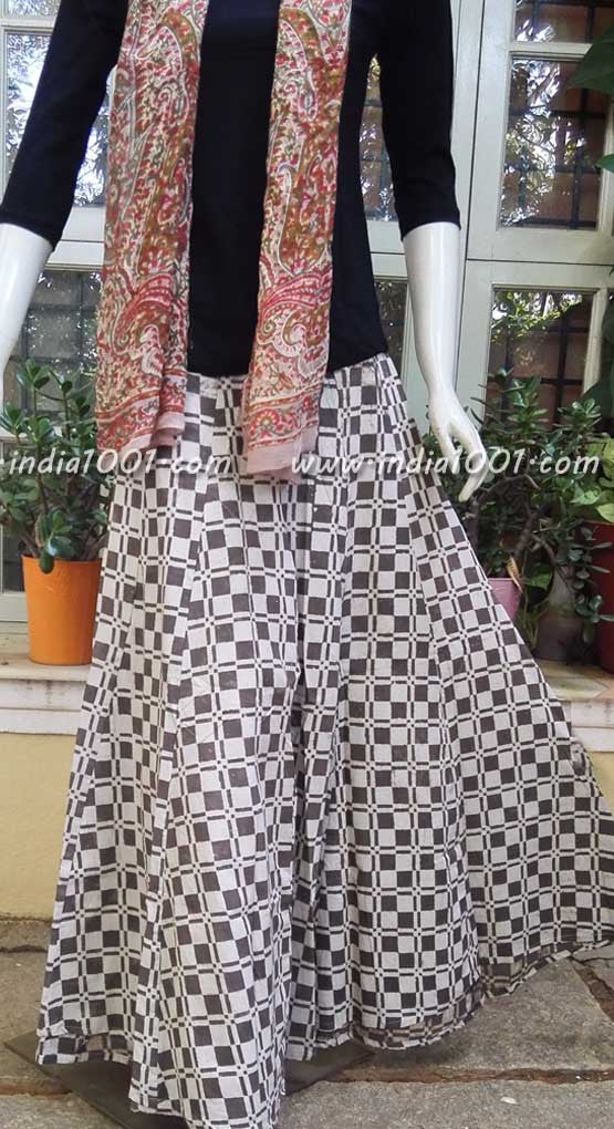 Kalidaar Cotton Block Printed Palazzo