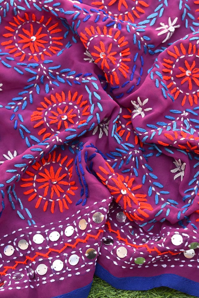 Gorgeous Hand Embroidered Georgette Dupatta