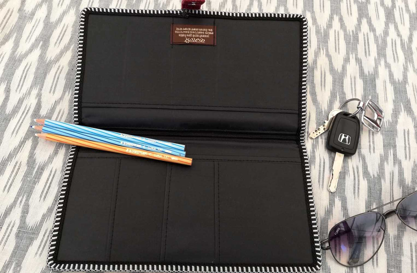 Handcrafted Jute Passport Cover with cross stitch Embroidery