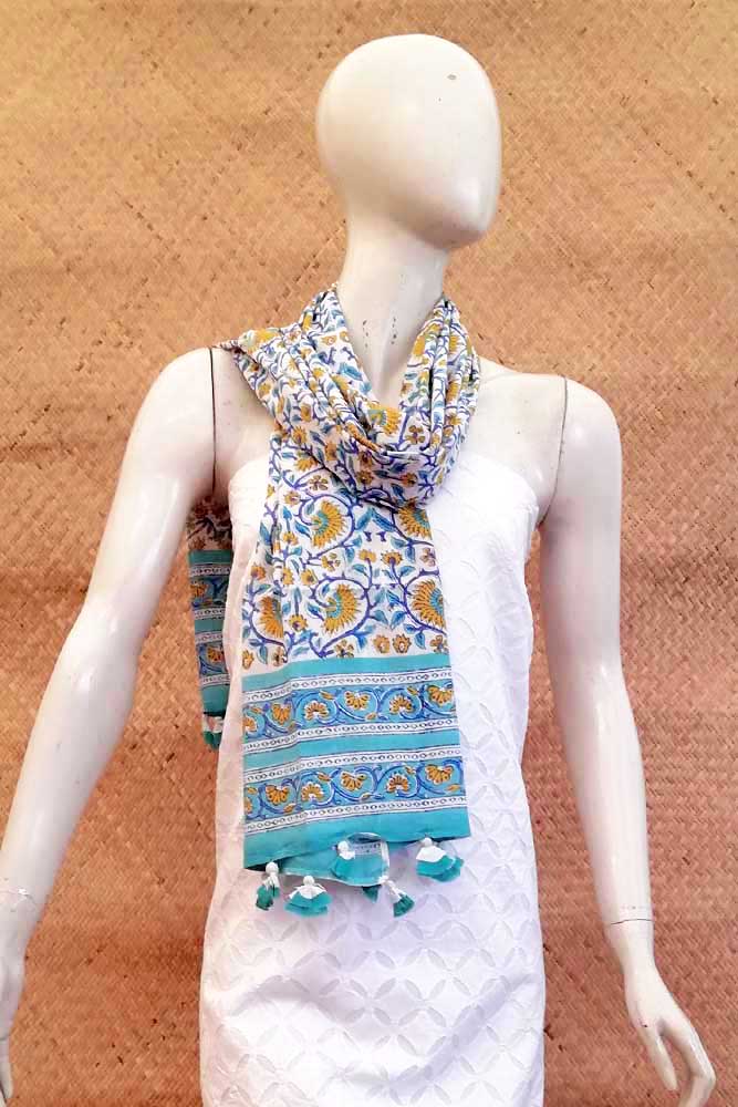 Elegant Hand block printed Cotton stole