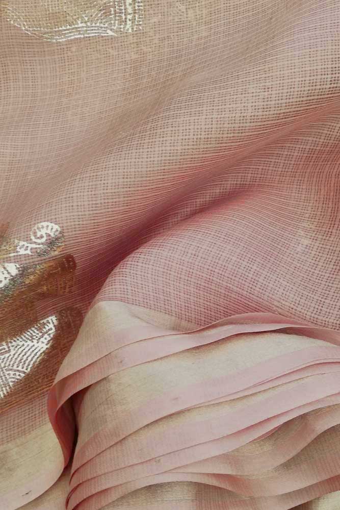 Kota Silk Fabric with Foil print