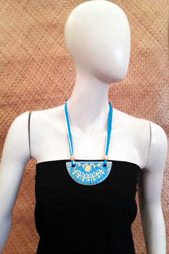 Hand Painted Ceramic thread necklace