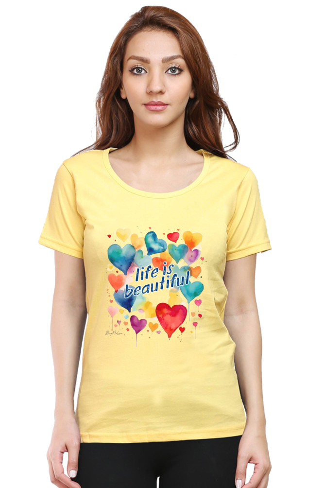 Life is Beautiful - Floral Womens T-Shirt