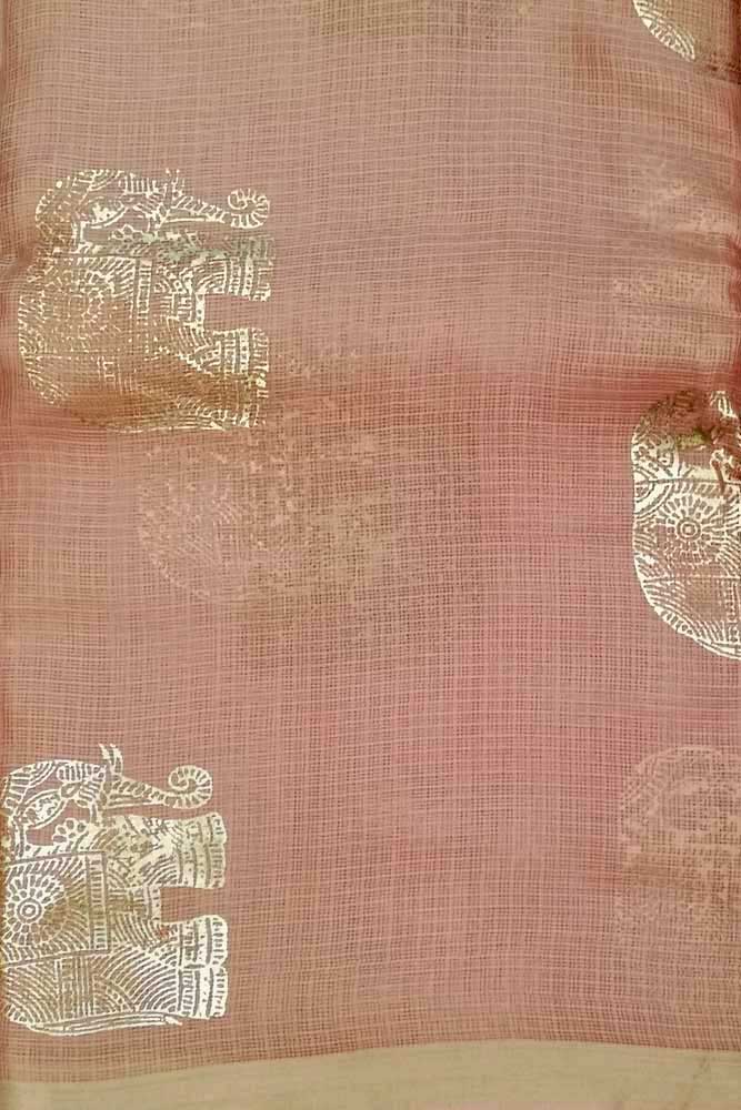 Kota Silk Fabric with Foil print