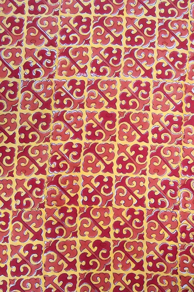 Block Printed Running Cotton Fabric