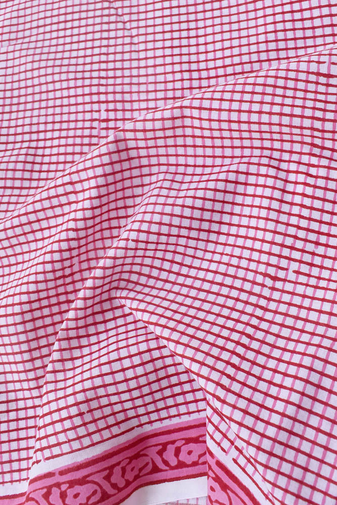 Beautiful Block Printed Running Cotton Fabric ( 2.5 mtrs cut)