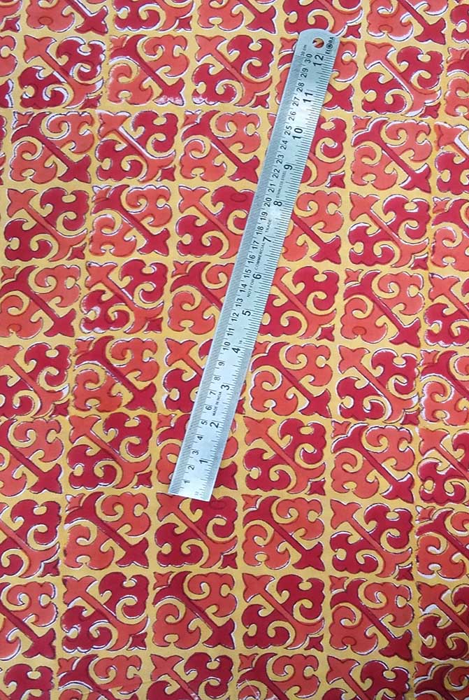 Block Printed Running Cotton Fabric