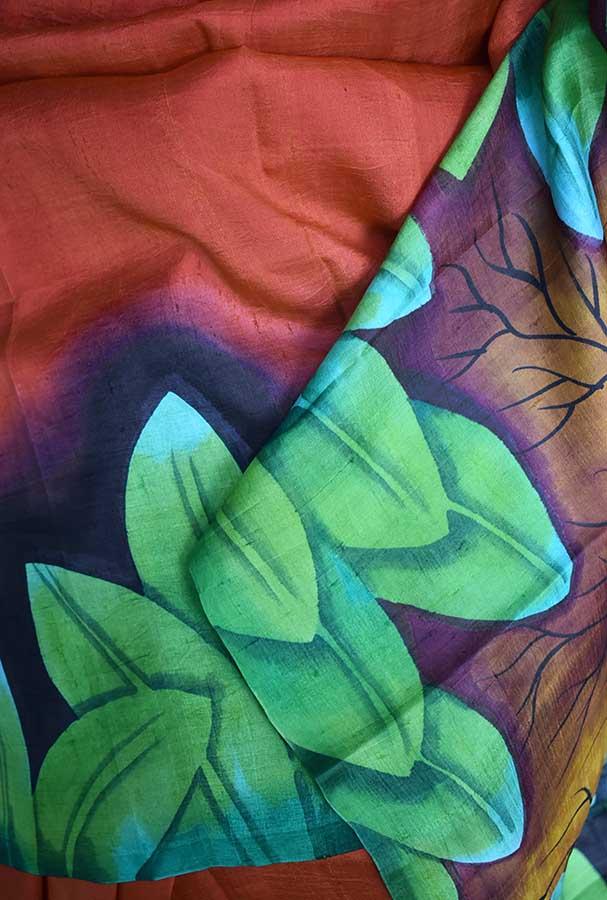Handwoven Bisnupur Silk Saree with Handpainted motifs