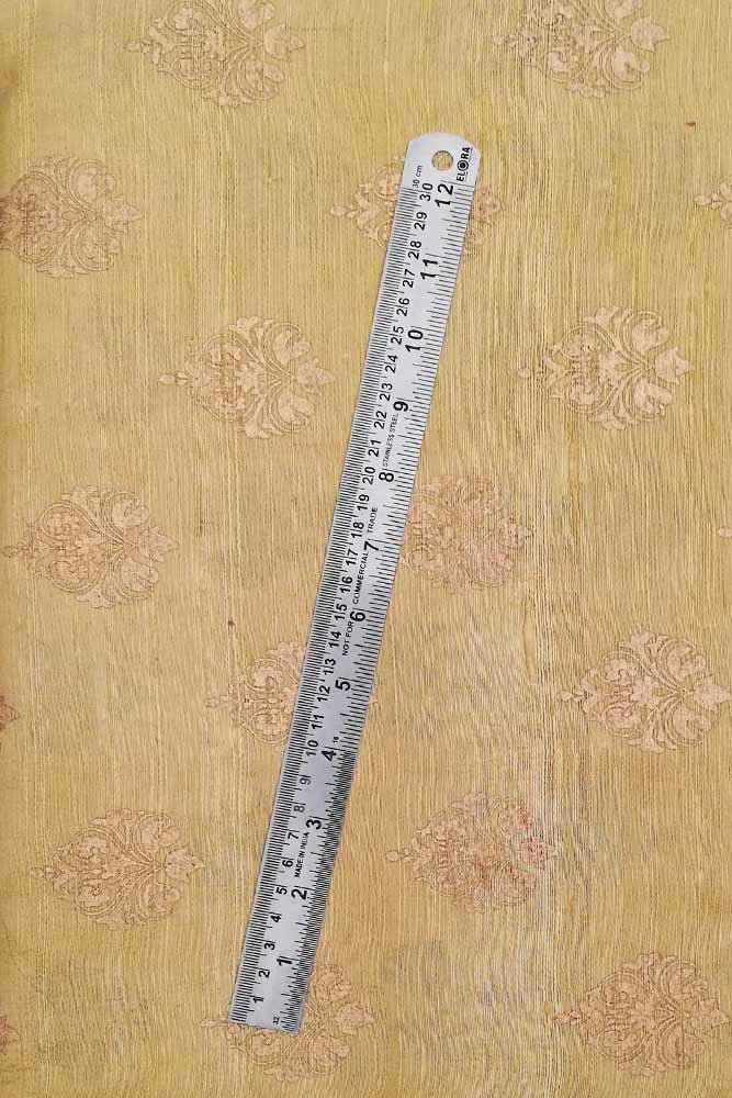 Dupion Silk fabric with Khadi Block print