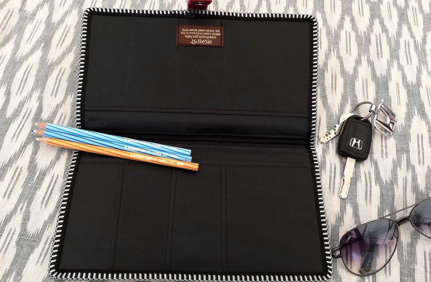 Handcrafted Jute Passport Cover with cross stitch Embroidery