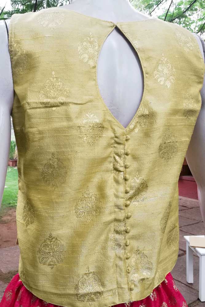 Elegant Raw Silk Choli / Long Blouse
