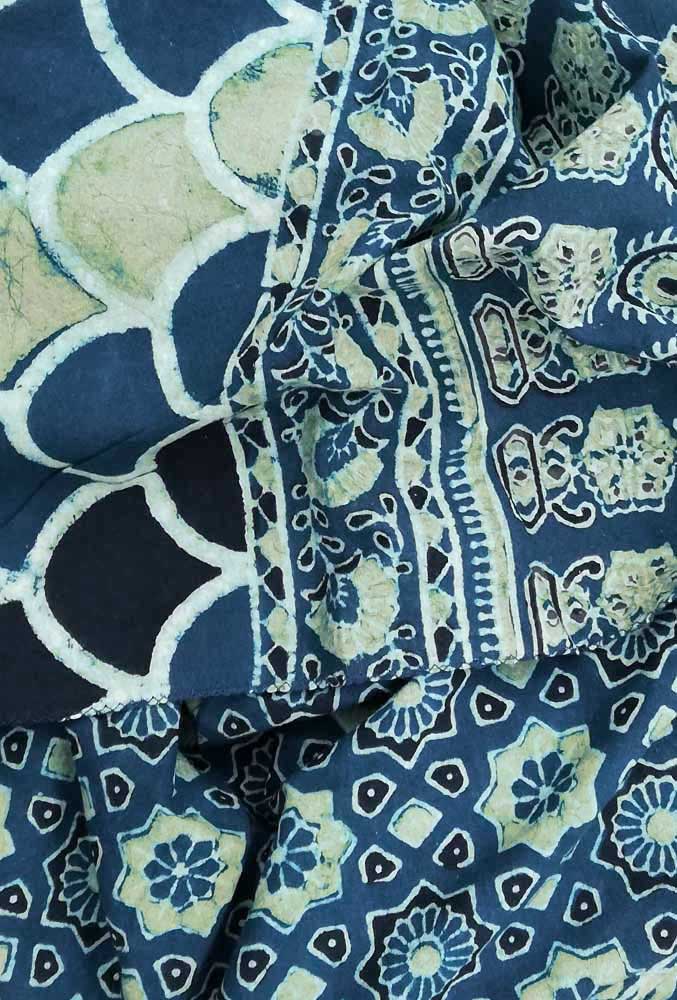 Beautiful Block Printed Ajrakh Cotton stole