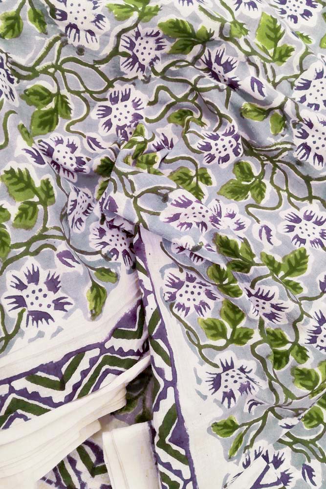 Beautiful Block Printed Running Cotton Fabric
