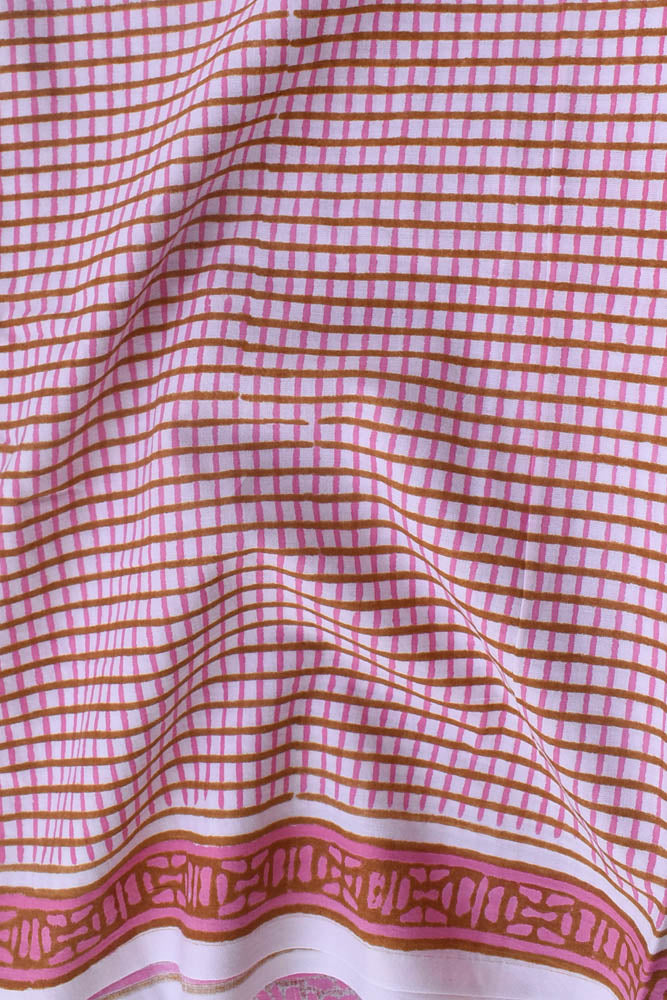 Beautiful Block Printed Running Cotton Fabric ( 2.5 mtrs cut)