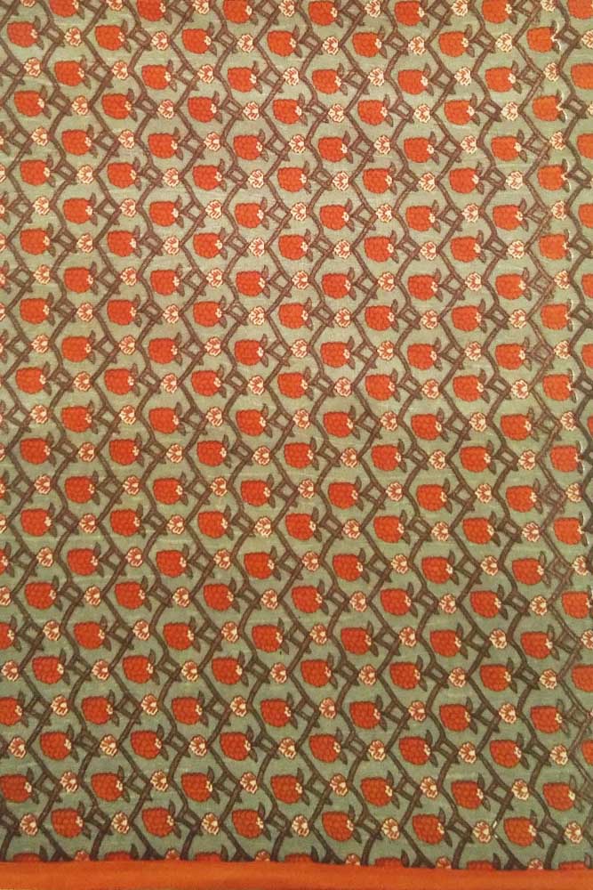 Fine silk fabric with screen print patterns