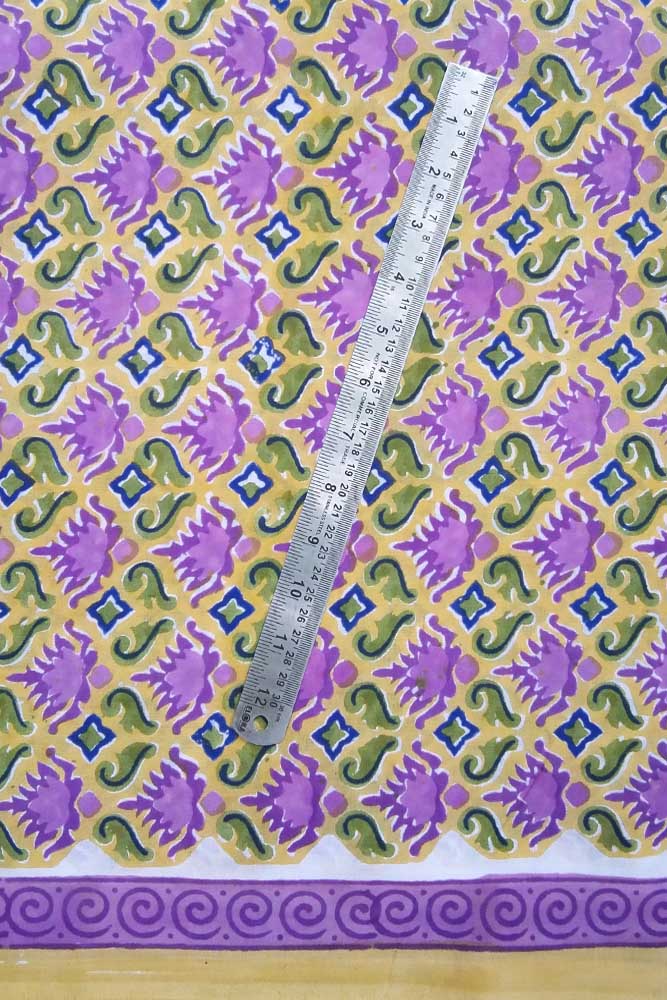 Hand Block Printed Running Cotton Fabric