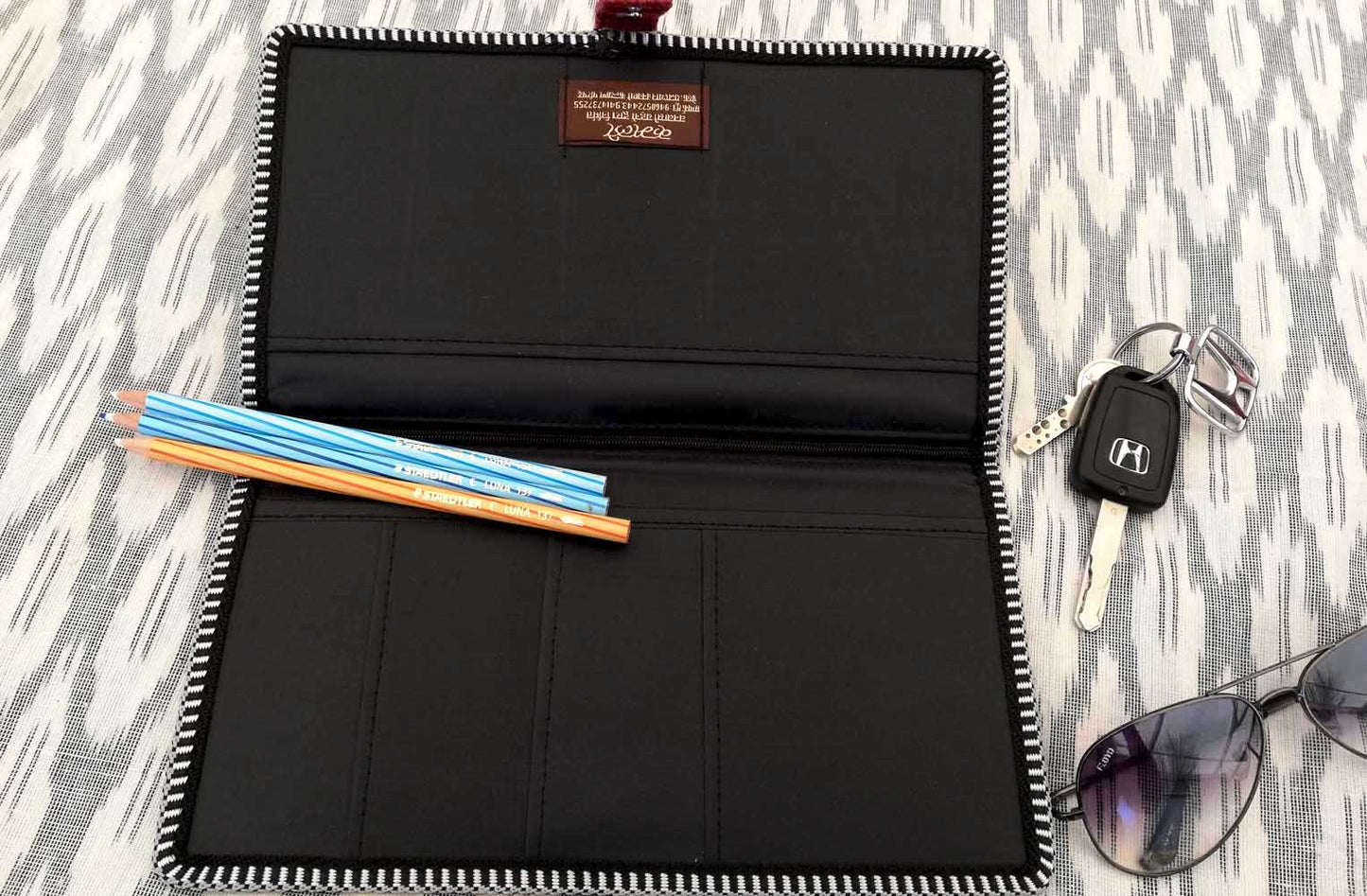 Handcrafted Jute Passport Cover with cross stitch Embroidery