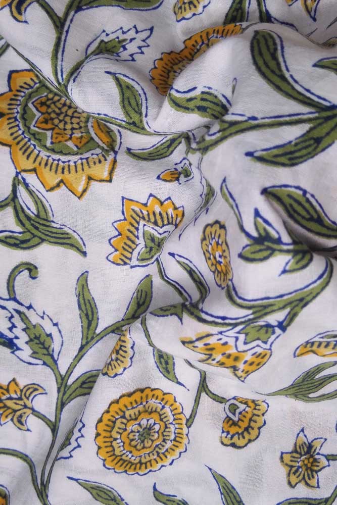 Hand Block Printed Running Cotton Fabric