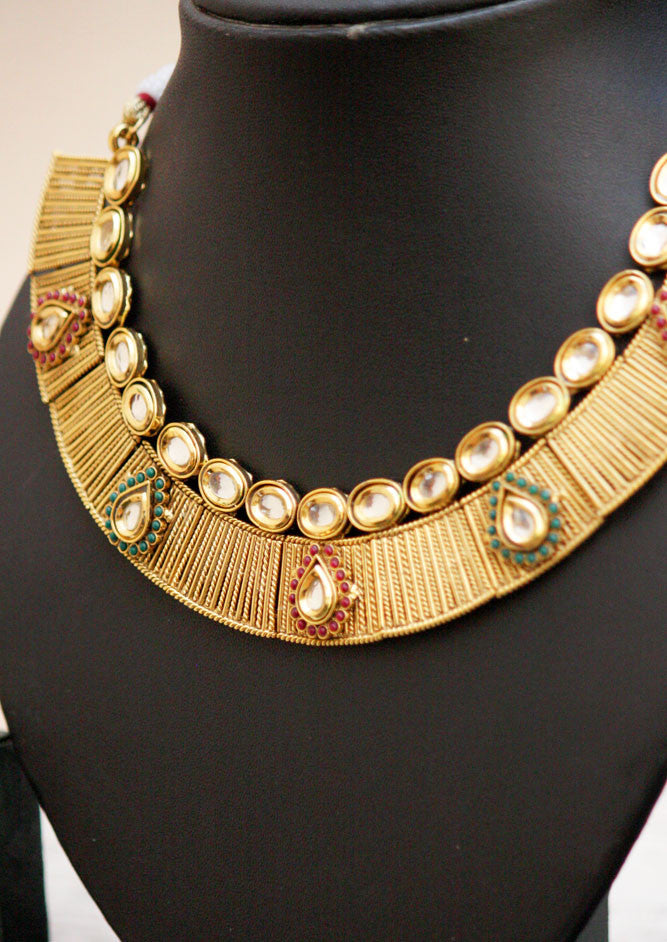 Stunning Kundan & Polki Necklace Set