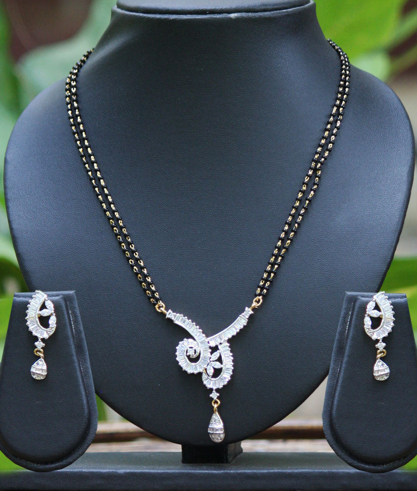 American Diamond Mangalsutra set with earrings