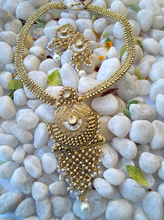 Gorgeous Kundan & Polki Long Necklace set