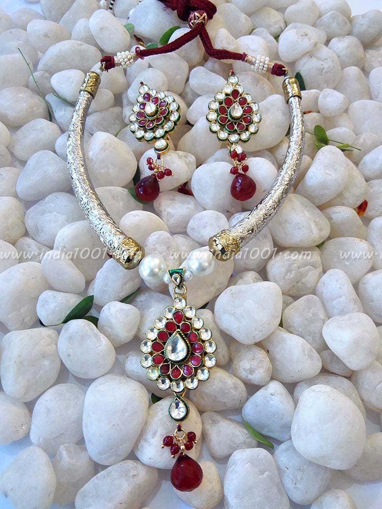 Gorgeous Kundan, AD & Pearl Necklace Set
