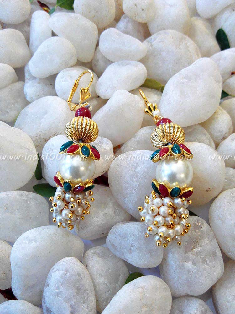 Elegant Pearl & Polki Necklace set