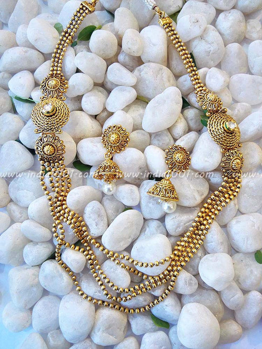 Elegant Pearl & Polki Necklace set