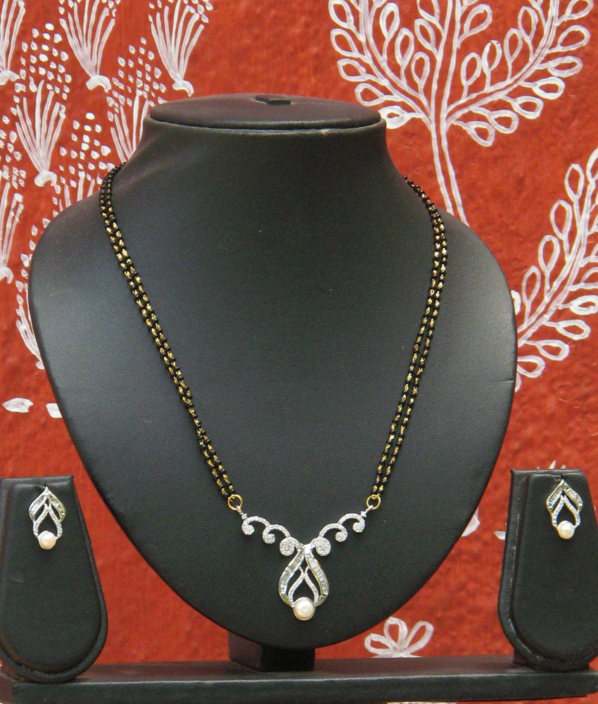 American Diamond Mangalsutra set with earrings