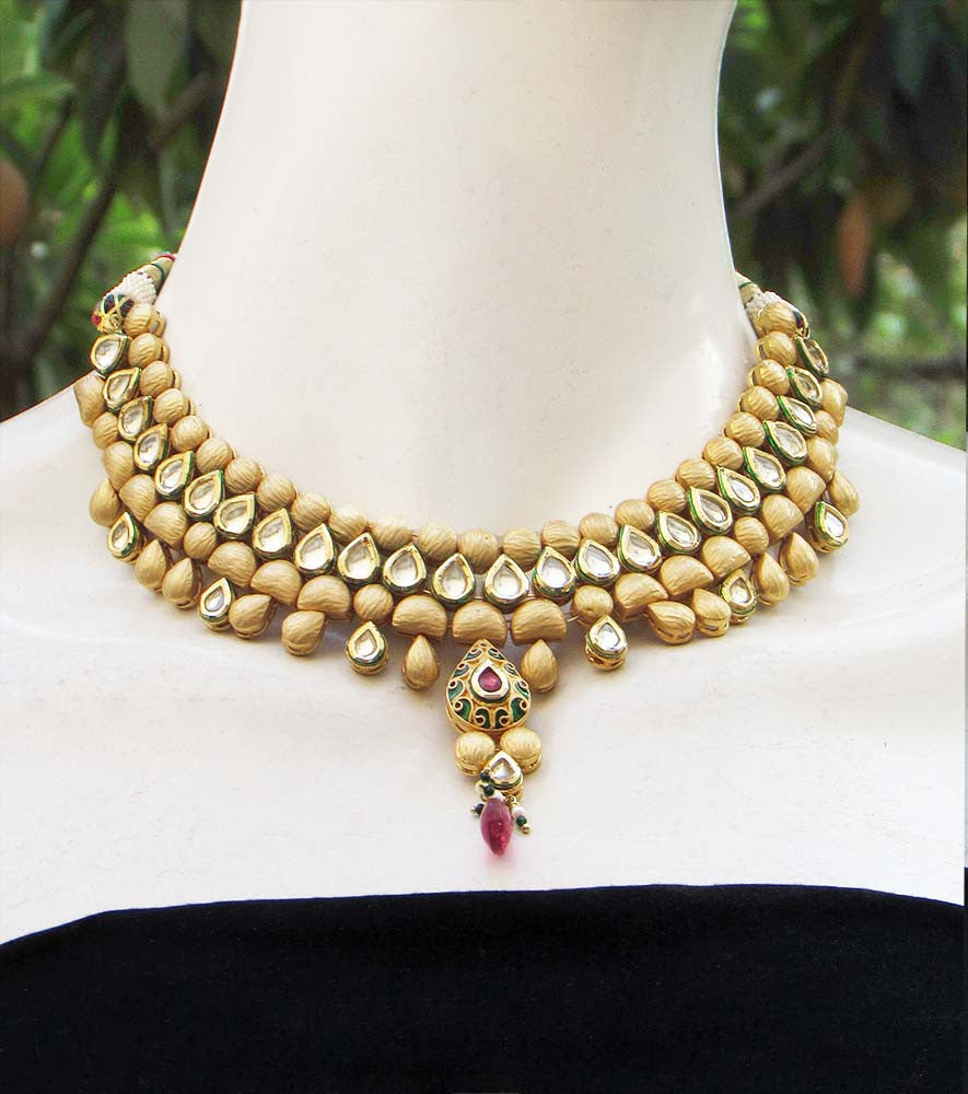 Designer Kundan and Meenakari Necklace Set