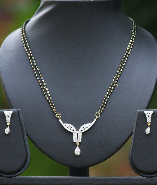 American Diamond Mangalsutra set with earrings