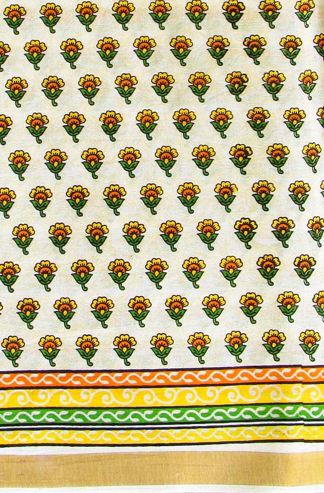 Block Printed Kerala Cotton Running Fabric