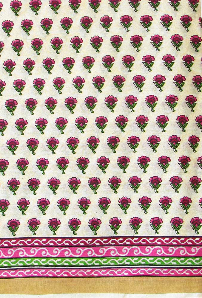 Block Printed Kerala Cotton Running Fabric