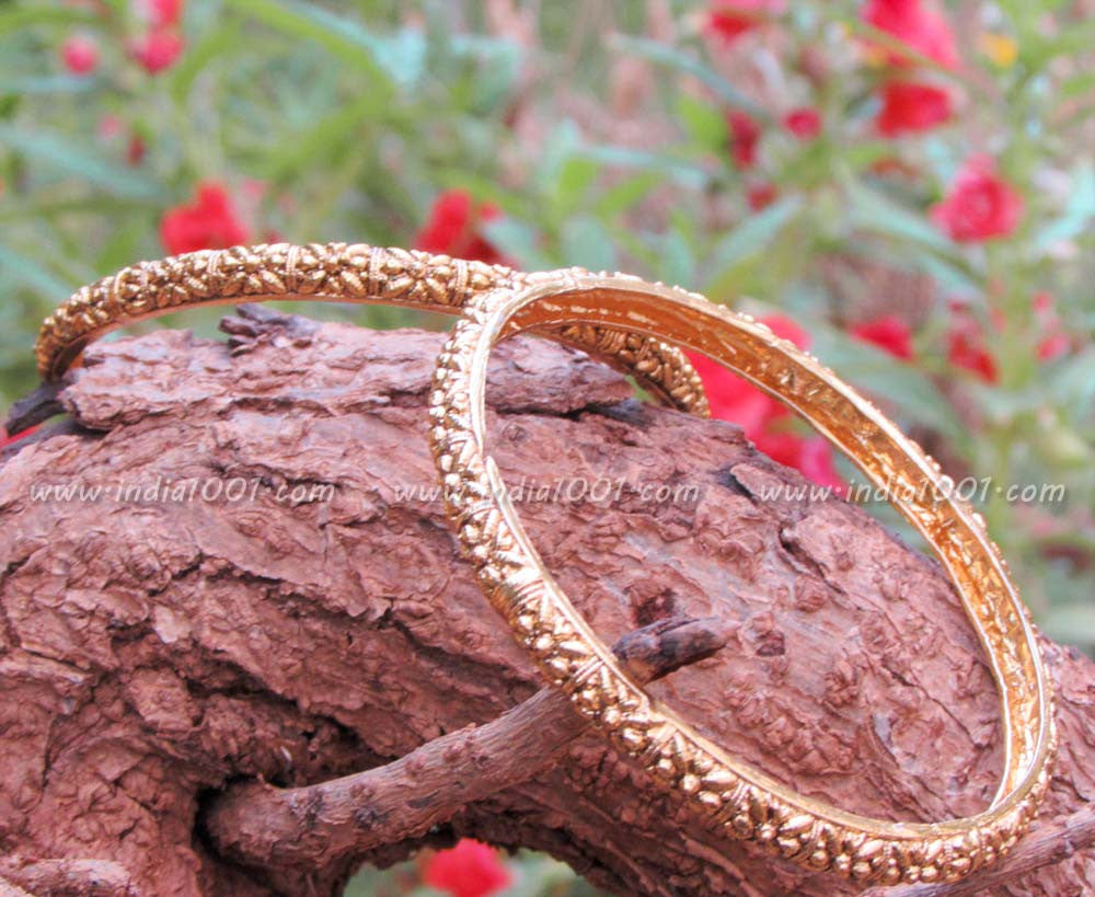 Antique Gold Finish Bangles