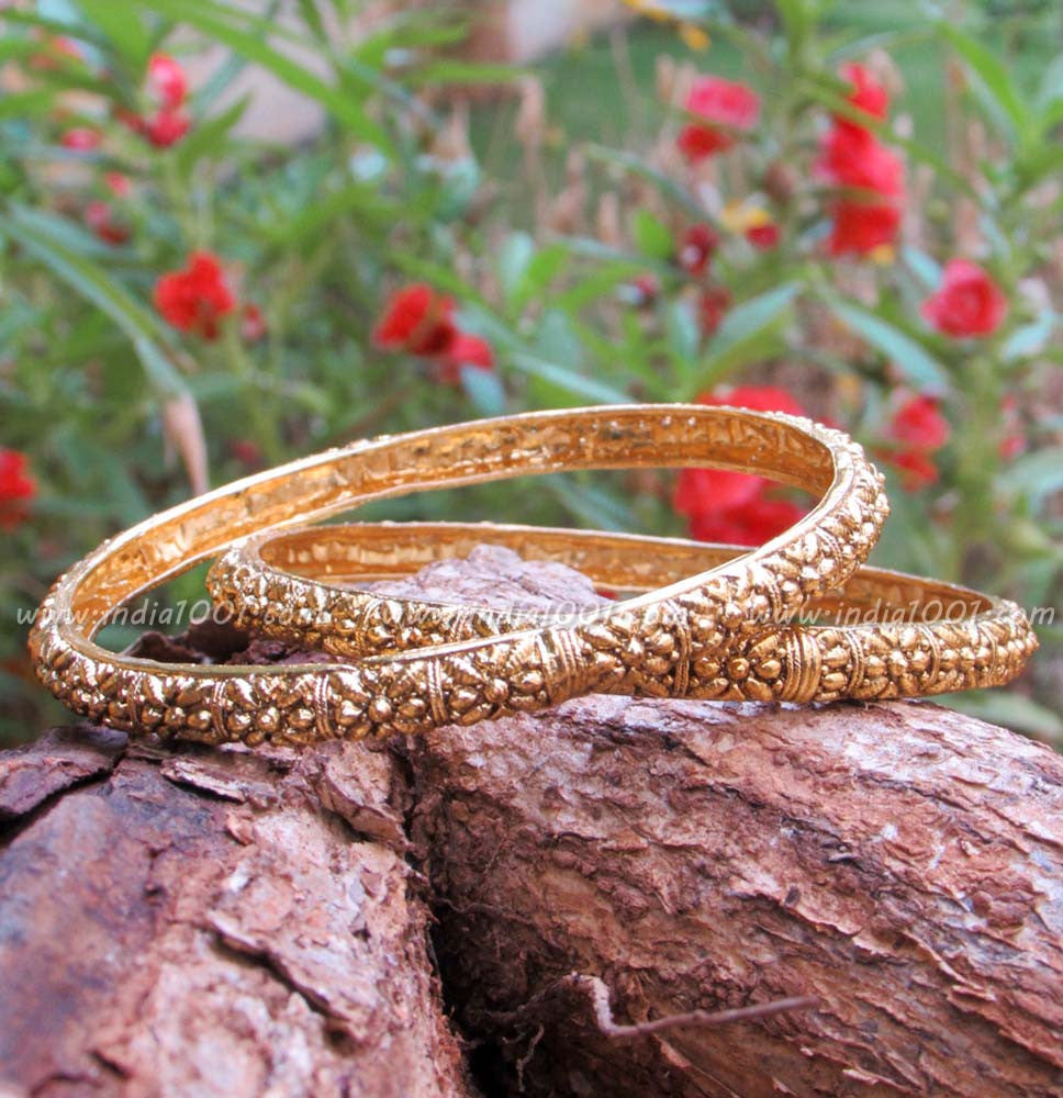 Antique Gold Finish Bangles