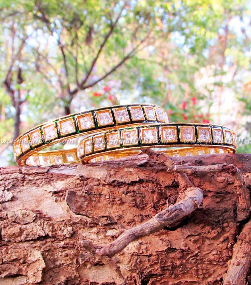 Elegant  Kundan & Meenakari Bangles(Kadas)
