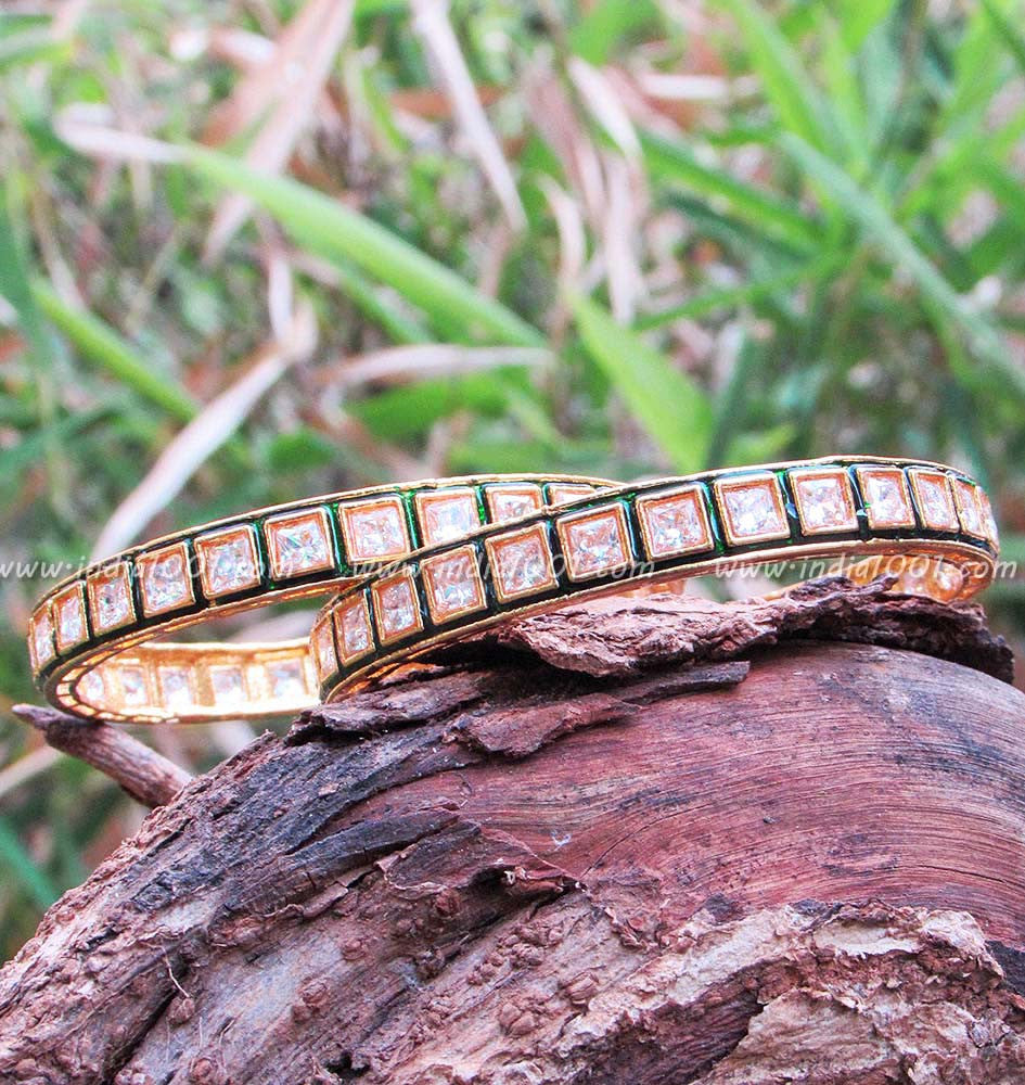 Elegant  Kundan & Meenakari Bangles(Kadas)