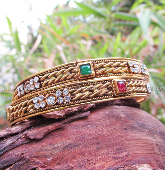 Antique   Kundan & Polki  Bangles(Kadas)