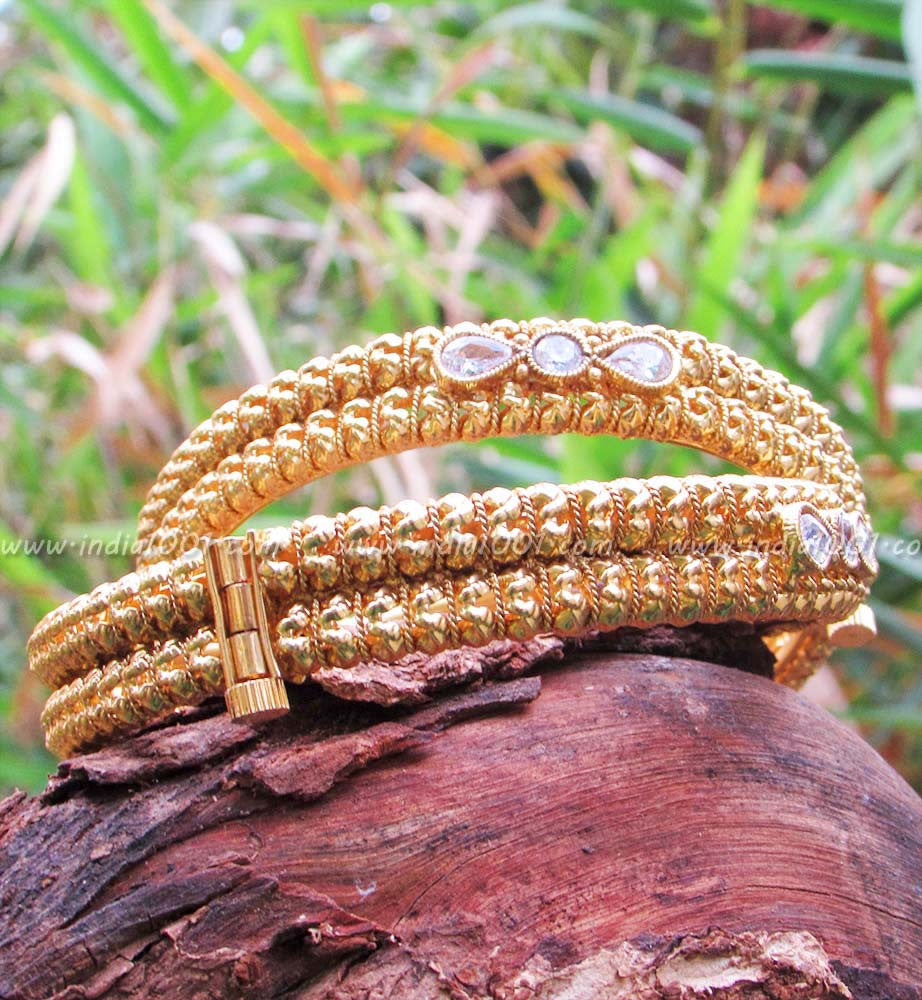 Openable  Kundan & Polki  Bangles(Kadas)