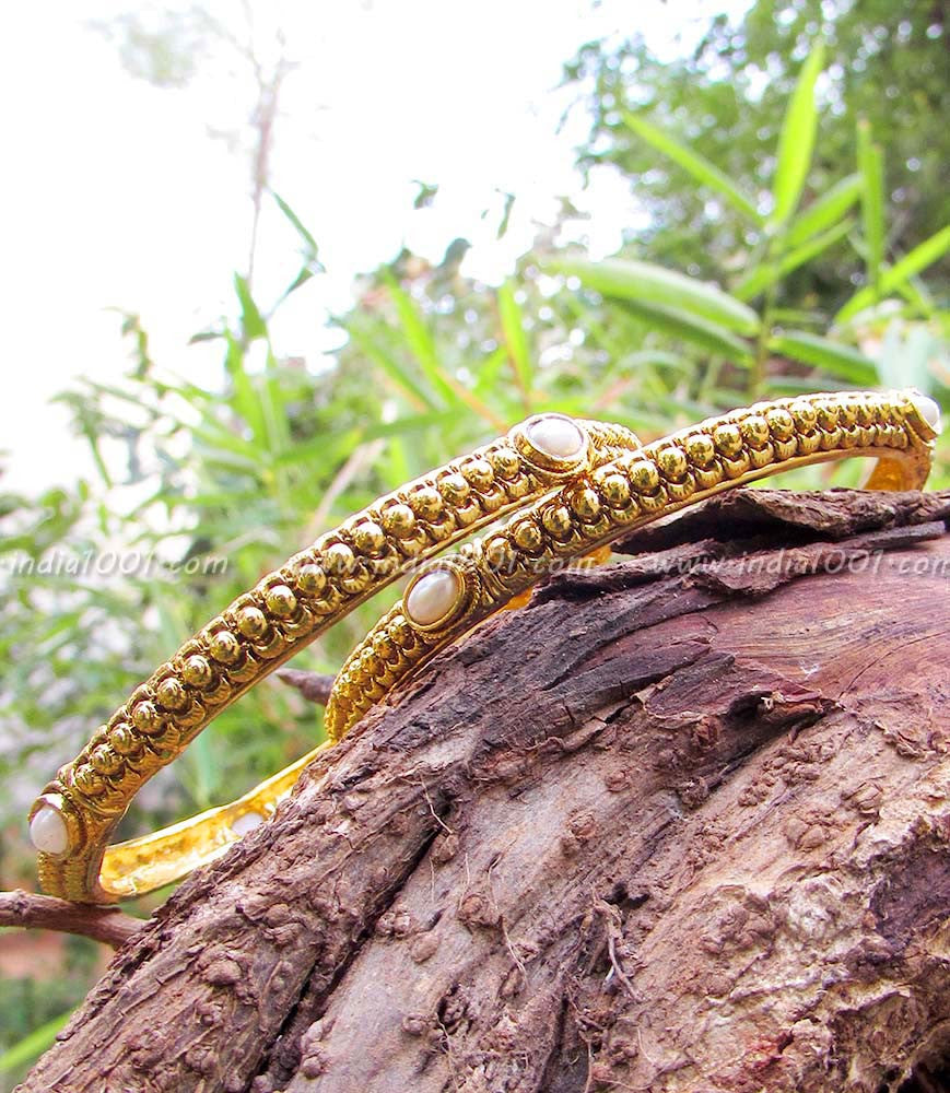 Gorgeous Pearl & Polki  Bangles(Kadas)