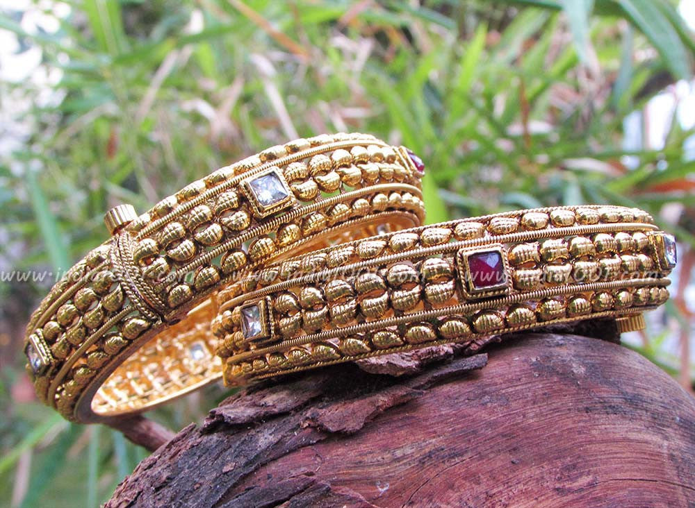 Openable  Kundan & Polki  Bangles(Kadas)