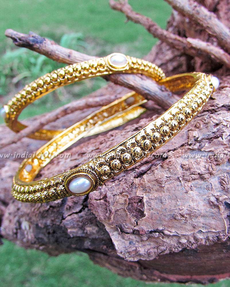 Gorgeous Pearl & Polki  Bangles(Kadas)