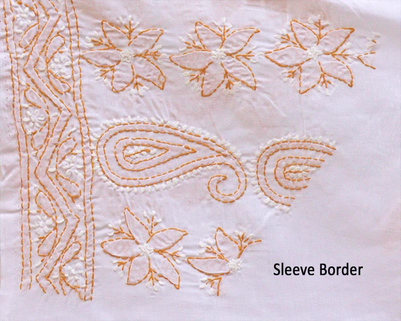 Hand  Embroidered Chikankari work fabric