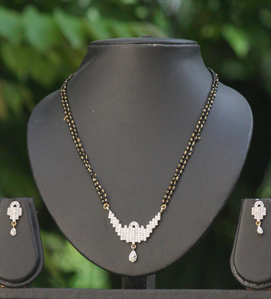 American Diamond Mangalsutra set with earrings