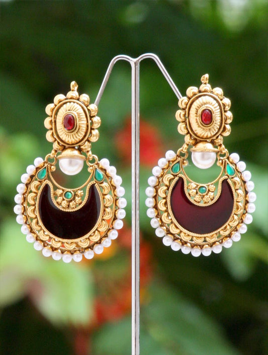 Gorgeous Polki, Meenakari & Pearl Earrings