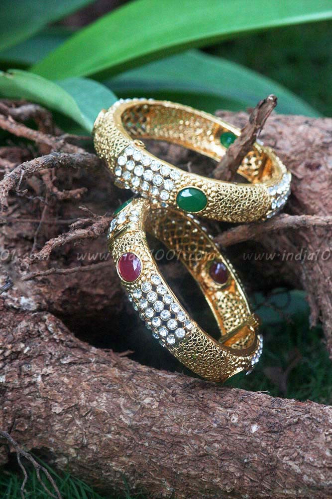 Openable Kundan, Pearl & Polki Kadas ( bangles)