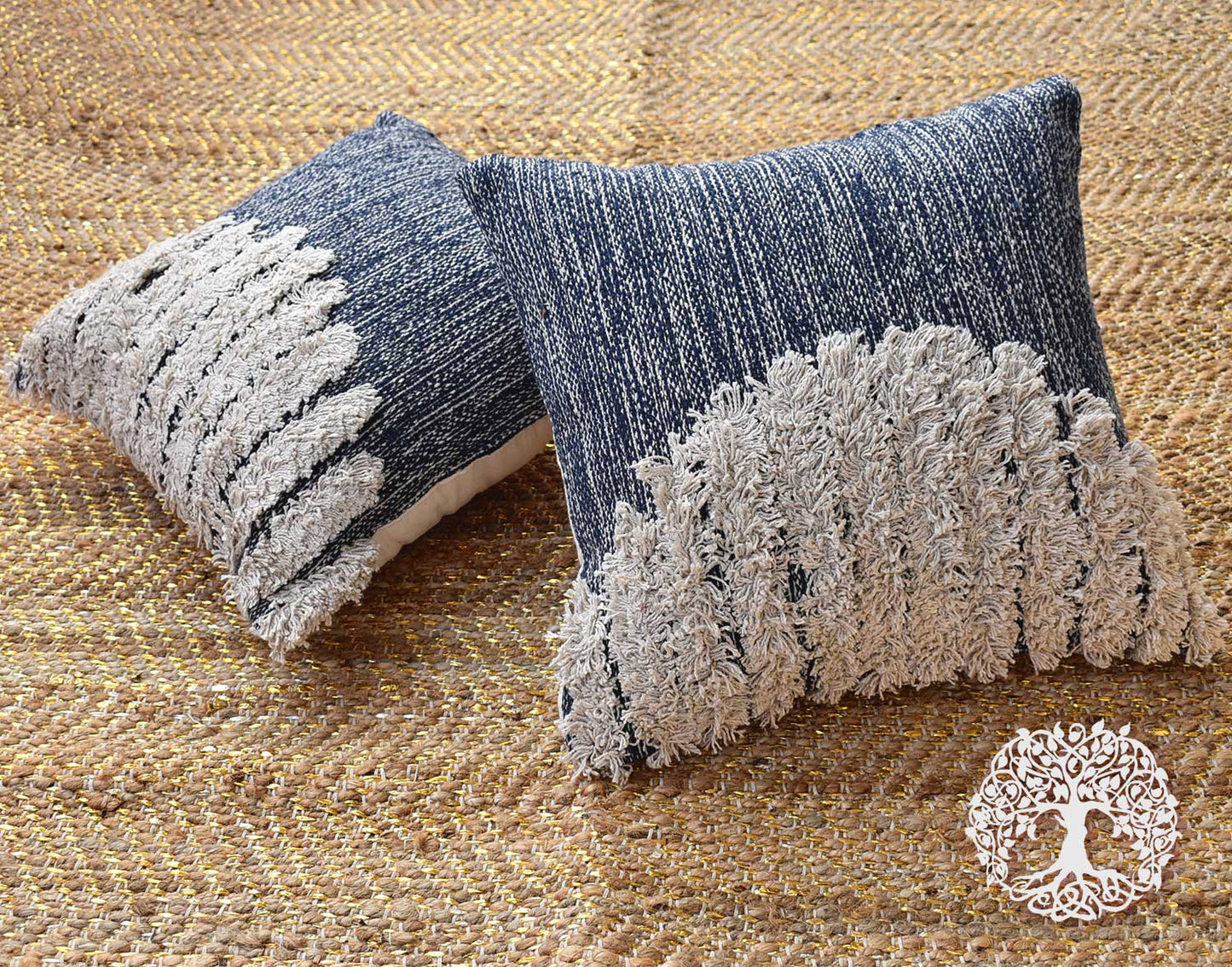 Boho Vibes : Hand Woven Cotton Cushion Covers - Set of 2