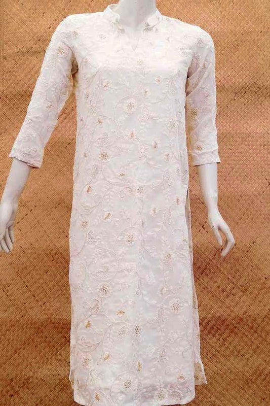Georgette Kurta  with all over Embroidery