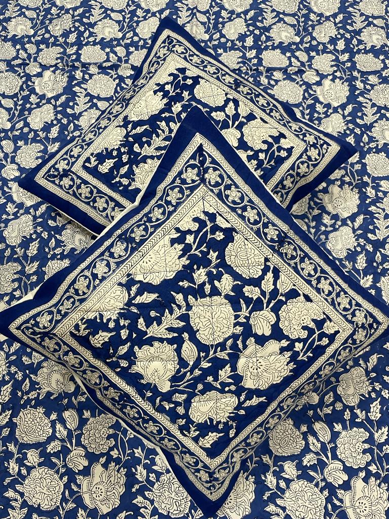 Hand Block Printed Cotton Cushion Cover (16 by 16 - Set of 5 cushion covers )